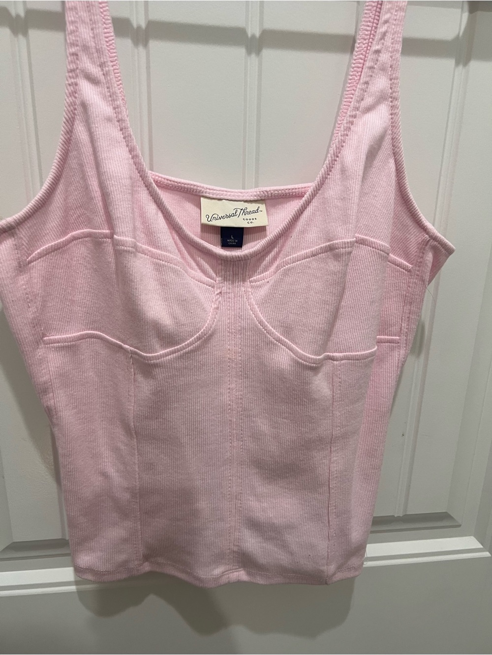 Universal Thread Light Pink Ribbed Bustier Tank - Picture 2 of 5